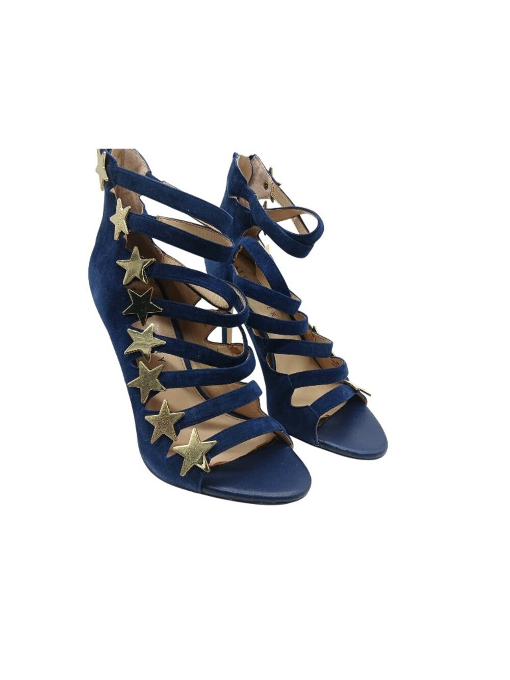 Katy Perry Stella Star Studded Blue Suede Gladiator Stiletto High Heels Size 9 - Picture 1 of 15
